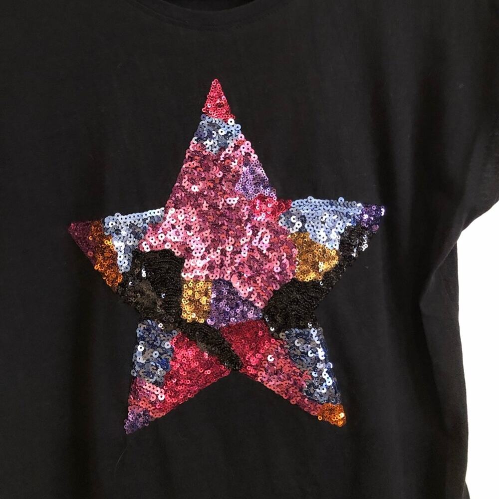Sferra Colorful Sequin Star T-Shirt Medium - Picture 6 of 6